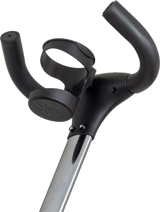 Tricikël me dorezë shtytëse, Milly Mally Movi, sedilje 360°, rrota të fryra, rripa 3‑pikësh, blu