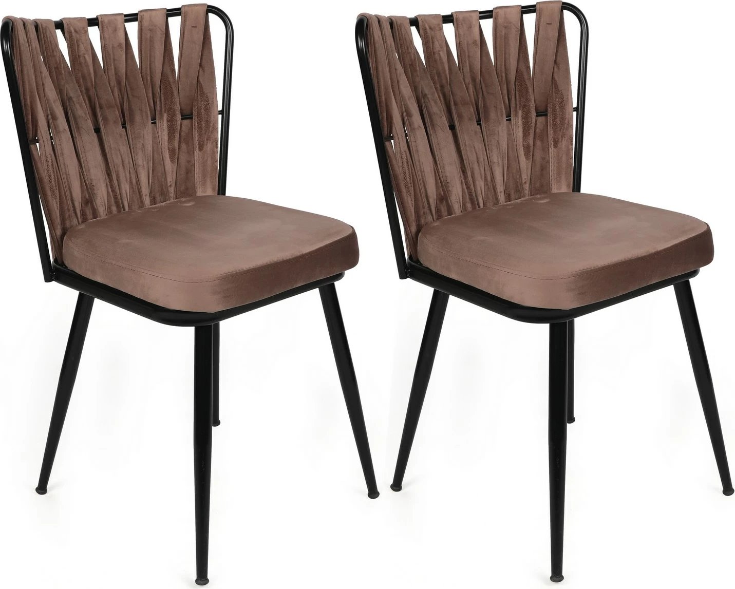 Set karrigesh (4 copë), Hanah Home, Kuşaklı-233 V4, ngjyrë kafe e çelët dhe e zezë