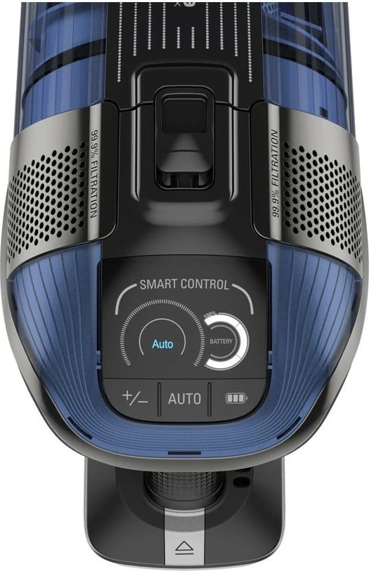 Fshesë me korrent vertikale pa kabllo Rowenta RH98C0WO X-Force Flex 2-në-1, 4.8V, kohë pune deri 45 min, depozitë 0.9L, filtër 99.9%, blu