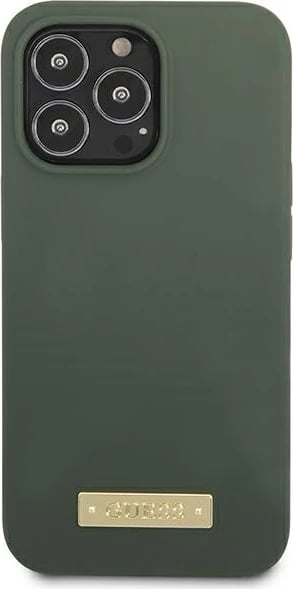 Mbështjellës Guess GUHMP13XSPLA për iPhone 13 Pro Max 6.7", silikon, MagSafe, jeshil