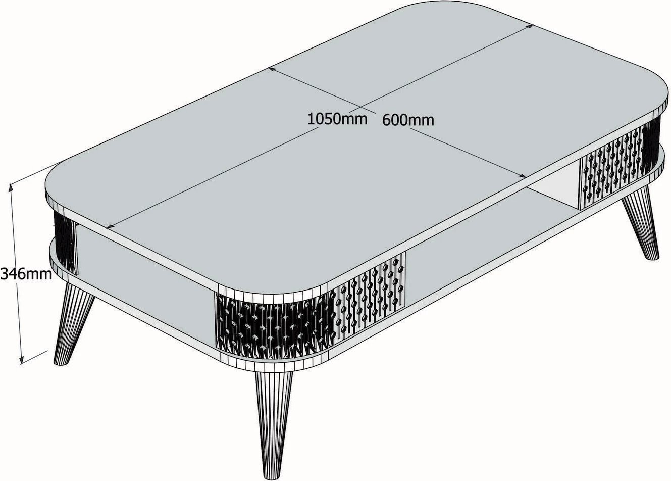 Tavolinë kafeje Hanah Home, Eylul, ngjyrë travertin