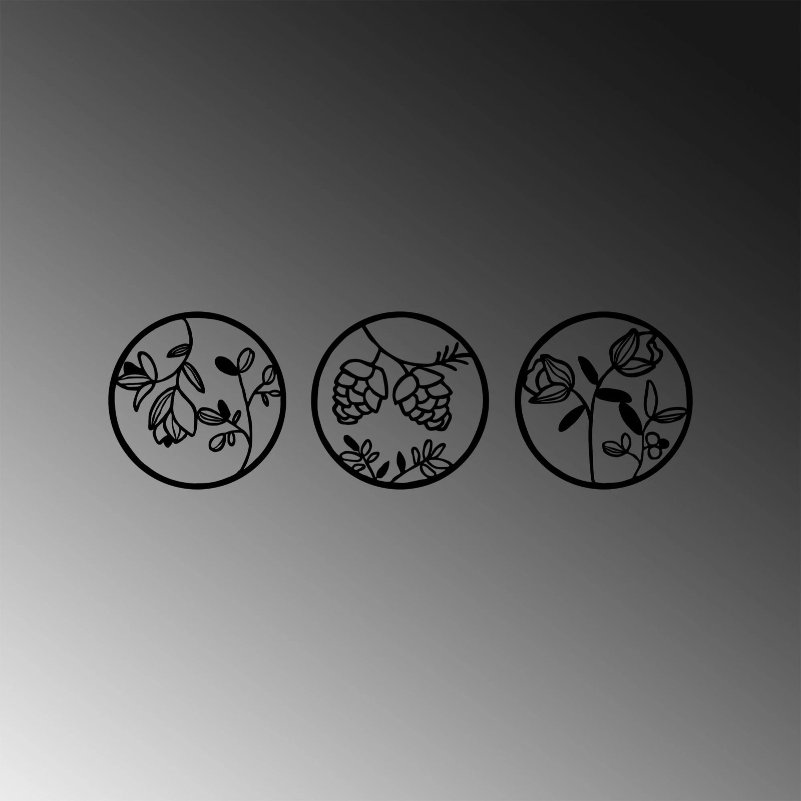 Aksesore dekorativ metalik për mur, lule, Wallity, 30cm