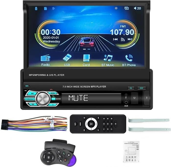 Monitor makine Podofo A3503, 7 inç, CarPlay & Android Auto, Ekran me prekje