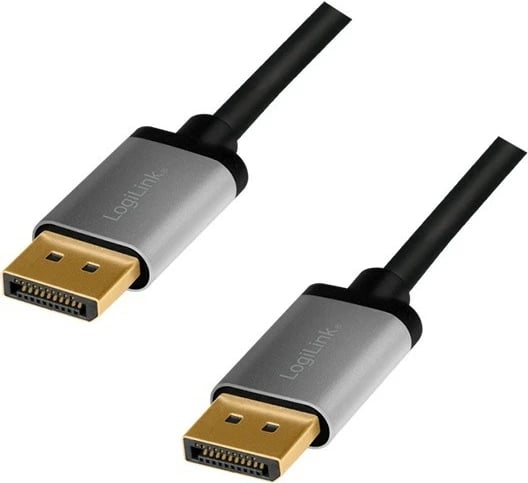 Kabllo DisplayPort LogiLink CDA0100, 1m, 4K/60Hz, e zezë/gri