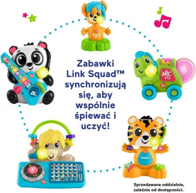 Lodër muzikore Fisher Price Link Squad Fox HYL37, plastikë, për fëmijë, portokalli/kaltër/gjelbër