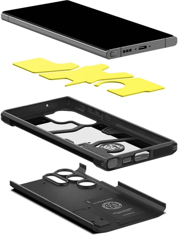 Mbështjellës Spigen Tough Armor për Samsung Galaxy S23 Ultra, i zi Mbështjellës Spigen Tough Armor për Samsung Galaxy S23 Ultra, i zi