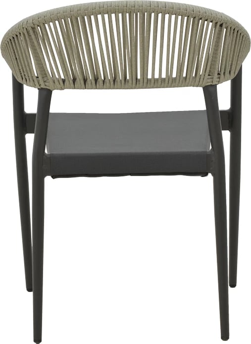 Karrige alumini Elation e grumbullueshme, kornizë antracit-tekstilen rattan antracit, 56x62x77cm