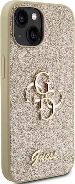 Mbështjellës Guess Glitter Script Big 4G për iPhone 15, Ari Mbështjellës Guess Glitter Script Big 4G për iPhone 15, Ari