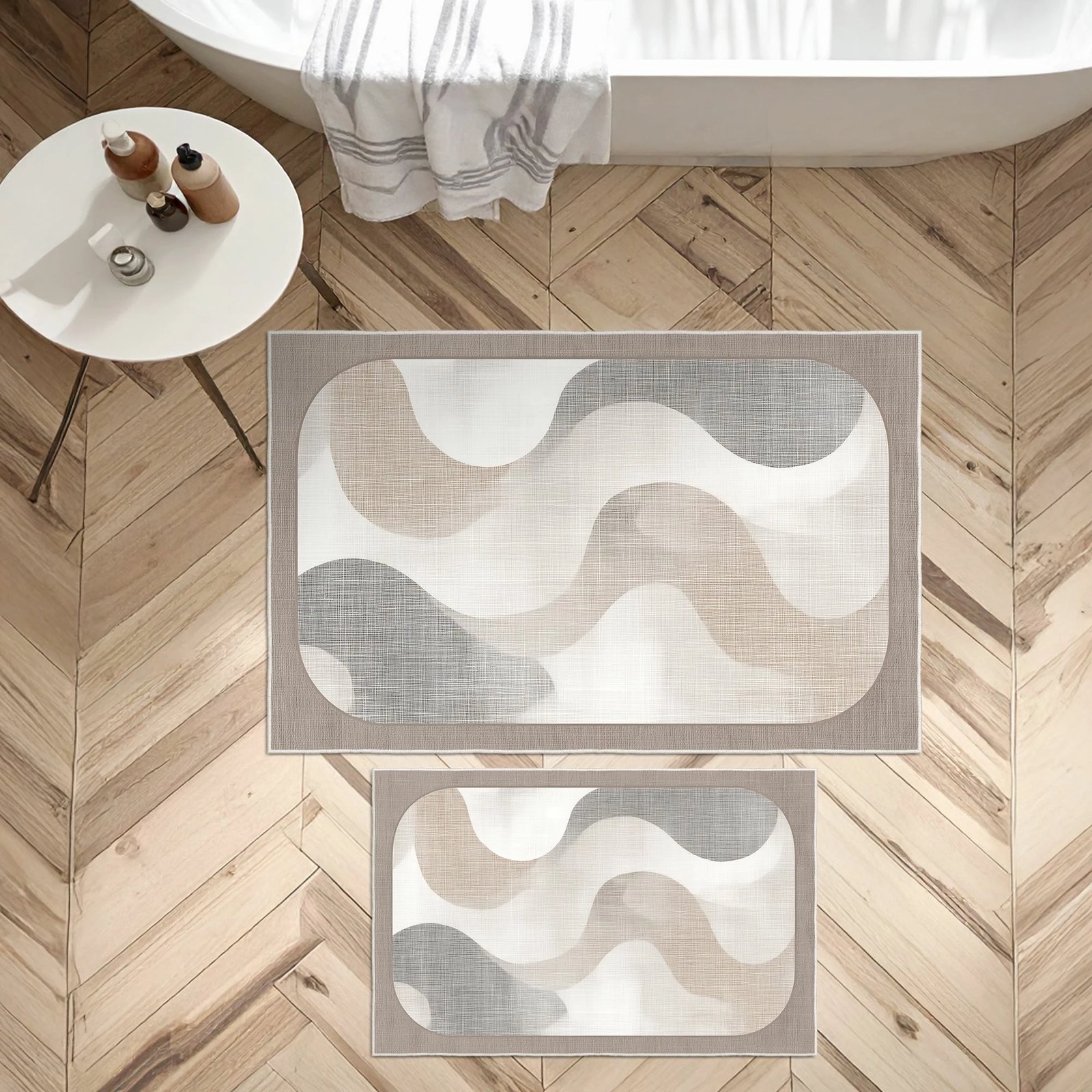 Set tapetash për banjo (2 copë), krem, Mijolnir, Asr21