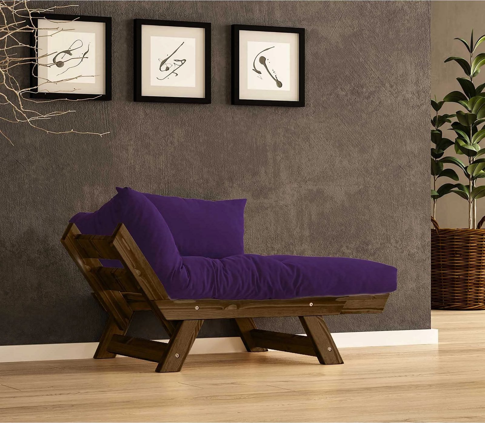 Karrige për kopsht një vend, ngjyrë arre dhe vjollcë, Skye Decor, CPT8137-140