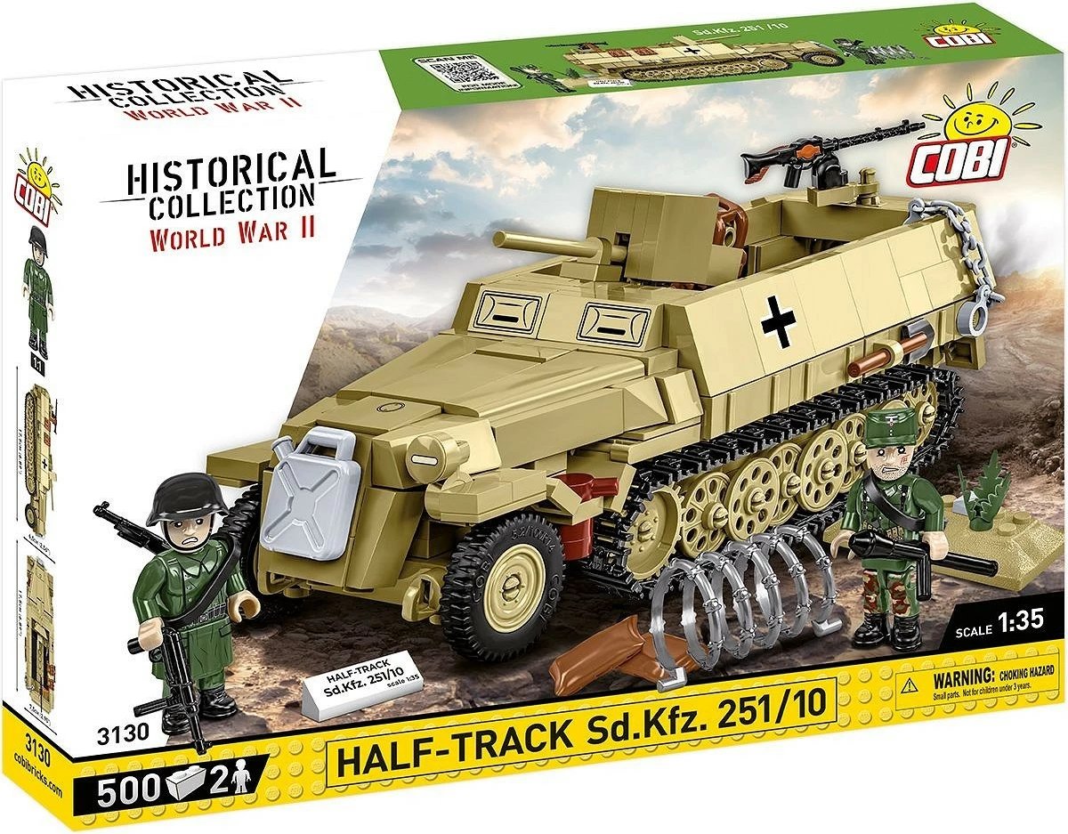 Set blloqesh Cobi Klocki Half-Track Sd.Kfz.251, 500 pjesë, me figurina, bezhë