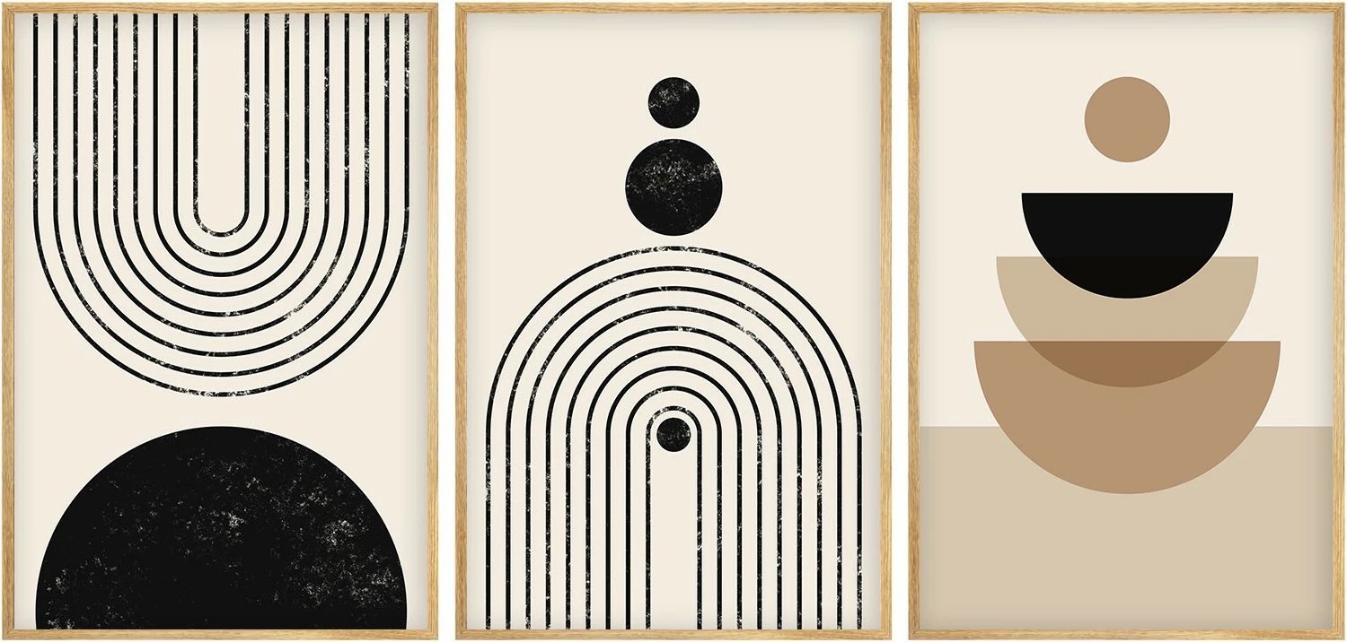 Pikturë dekorative me kornizë MDF (3 copë), Wallity, Huhu262, 50x70cm