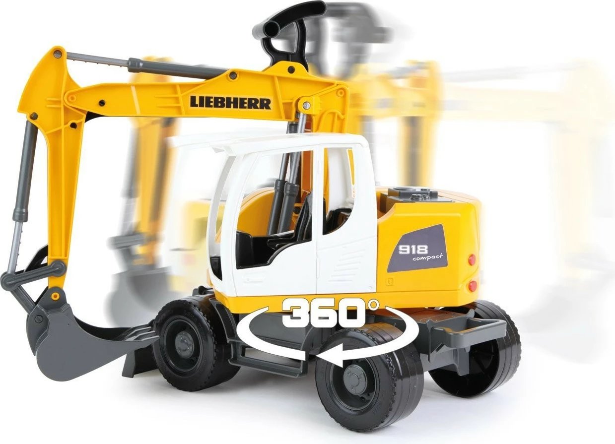 Lodër ekskavator Lena Worxx Liebherr, 48 cm, plastikë, verdhë/gri/bardhë, në kuti