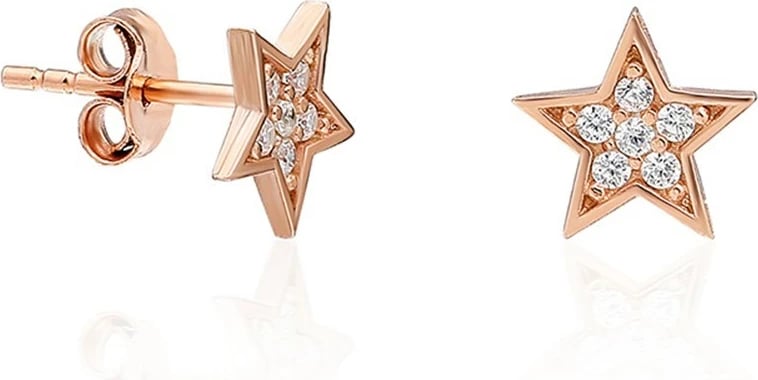 Vathë argjendi në formë ylli, ngjyrë rozë e bardhë, Jumeon, TRDYL493