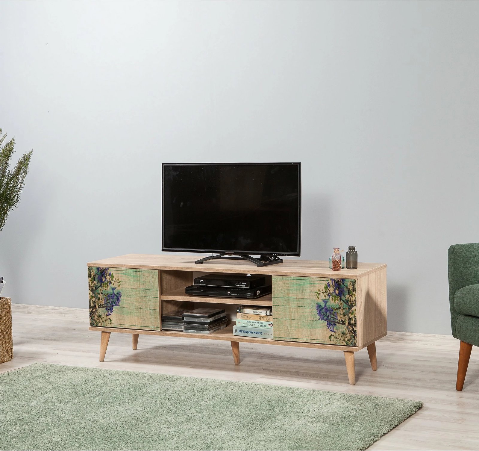 Komodë TV Hanah Home, Truva - 727, ngjyrë lisi Sonoma