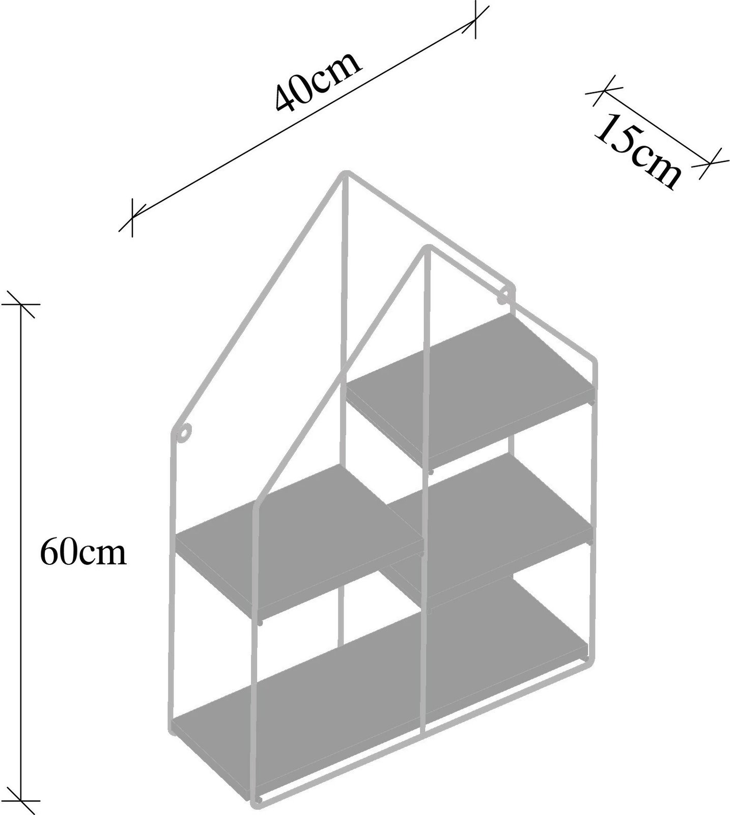 Raft muri Skye Decor, ngjyrë e zezë dhe arre, Lilium