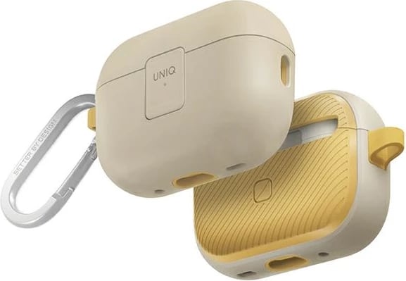 Mbështjellës UNIQ Clyde Lock Case për AirPods Pro 2, bezhë dhe e verdhë