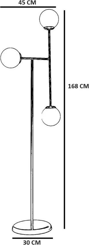 Llambë dyshemeje Opviq, 8821-1, metal dhe qelq, ngjyrë amber dhe ari
