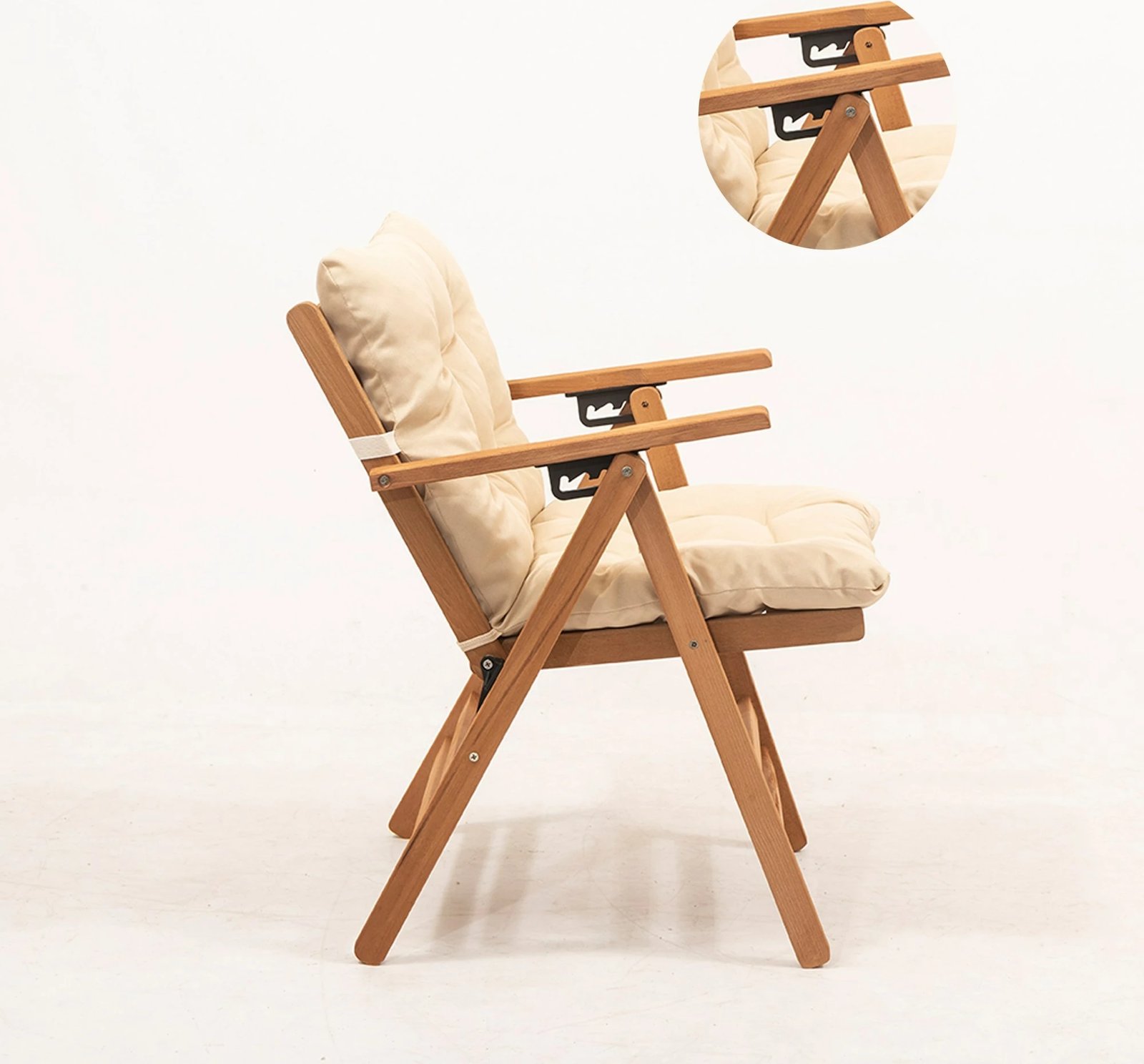 Karrige kopshti Hanah Home, My027, dru ahu, natyrale/krem