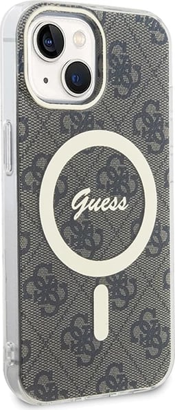 Mbështjellës Guess 4G MagSafe për iPhone 15, kafe Mbështjellës Guess 4G MagSafe për iPhone 15, kafe