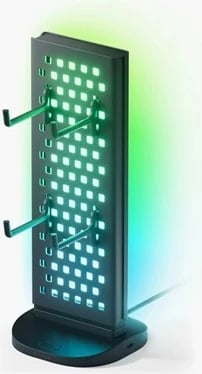 Organizues tavoline me ndriçim LED Nanoleaf Pegboard Desk Dock, i zi
