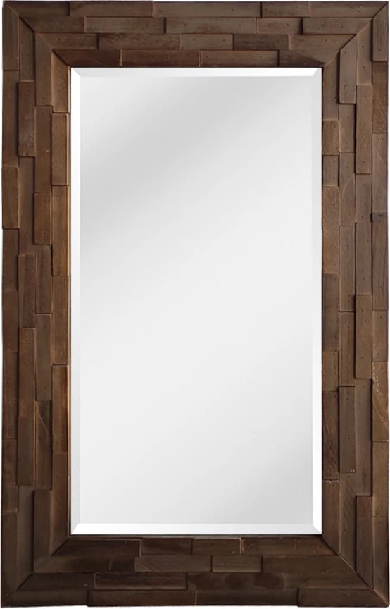 Pasqyrë muri Woody, dru paulownia, ngjyrë kafe, 70x110cm