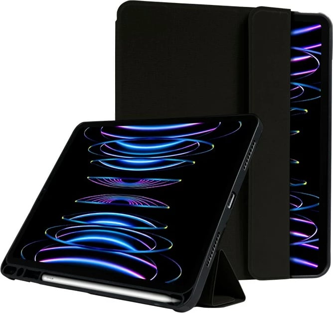 Mbështjellës CRONG FlexFolio për iPad Air 11"/iPad Pro 11", me hapësirë për Apple Pencil, i zi