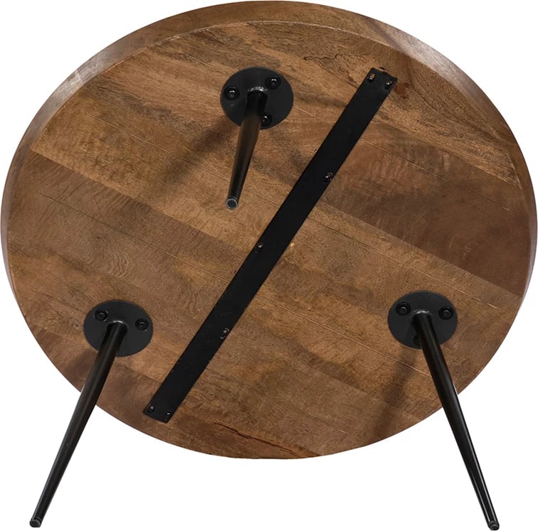 Tavolinë kafeje Pencil 87, dru arre, këmbë të zeza, 87x87x45