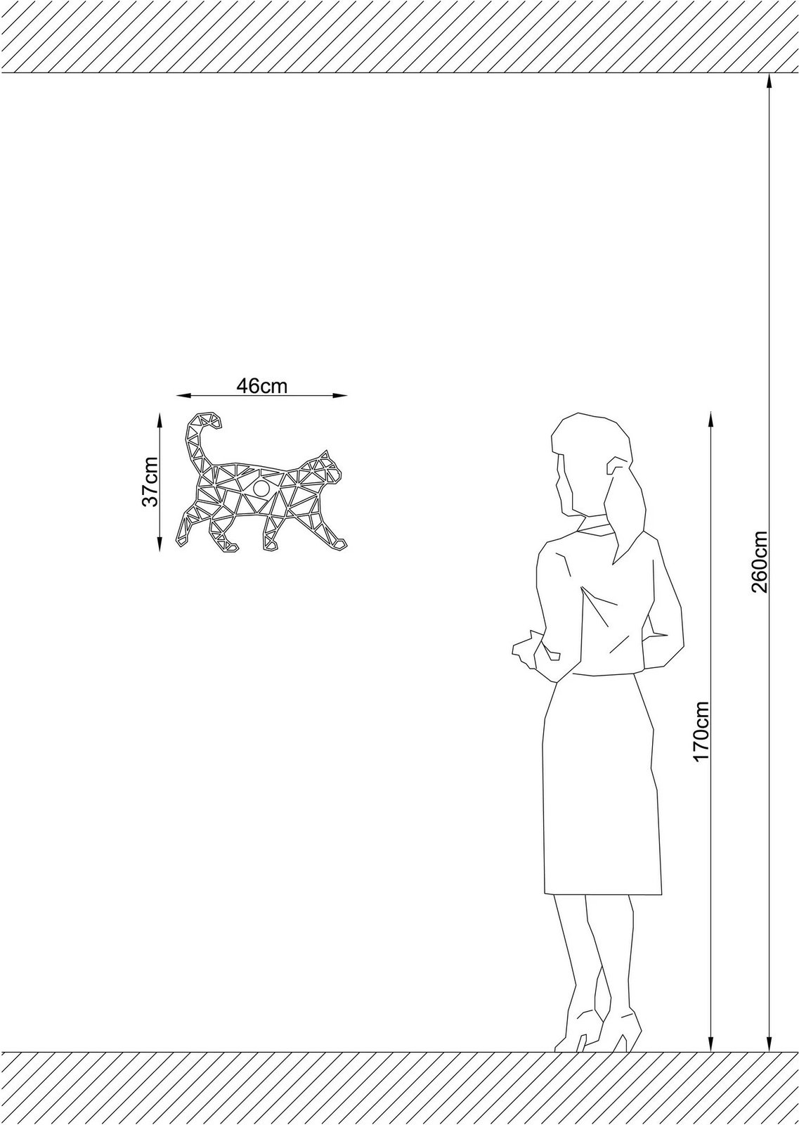 Llambë muri, dizajn mace, ngjyrë e zezë, Opviq W-041 Llambë muri, dizajn mace, ngjyrë e zezë, Opviq W-041
