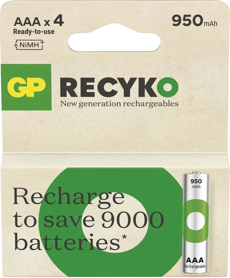 Bateri të rikarikueshme AAA GP Battery ReCyko 950mAh set 4 copë