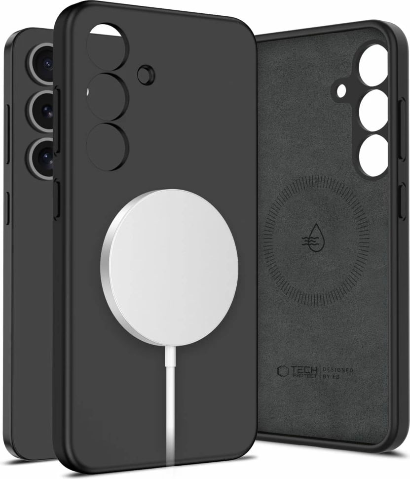 Mbështjellës Tech-Protect Liquid Silicone MagSafe për Samsung Galaxy S25, i zi
