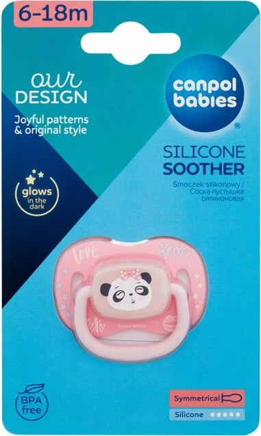 Qetësues silikoni për fëmijë Canpol babies Exotic Animals Panda 6-18m, 1 copë