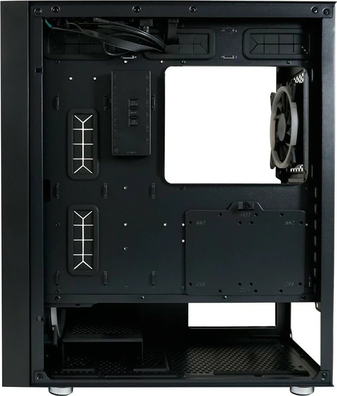 Kasë LC-Power Black_Wanderer_X Midi Tower, ATX/EATX/micro ATX/Mini-ITX, xham i temperuar, RGB, e zezë