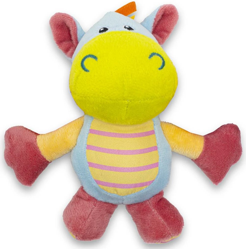 Lodër pellushi me zhurmuese për karrocë, Baby Mix, Hippo & Monkey, me kapëse për karrocë/krevat, e përshtatshme që nga dita e parë, shumëngjyrëshe