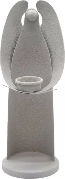 Mbajtës qirinjsh SERAF, metal i bardhë, 13x11.5x37.5cm