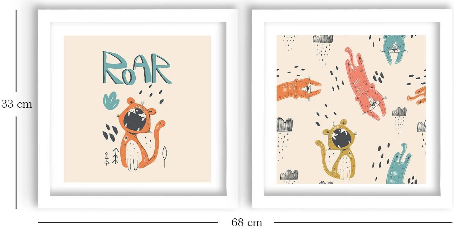 Pikturë dekorative me kornizë MDF (2 copë), Wallity, 2P3333BCT-005