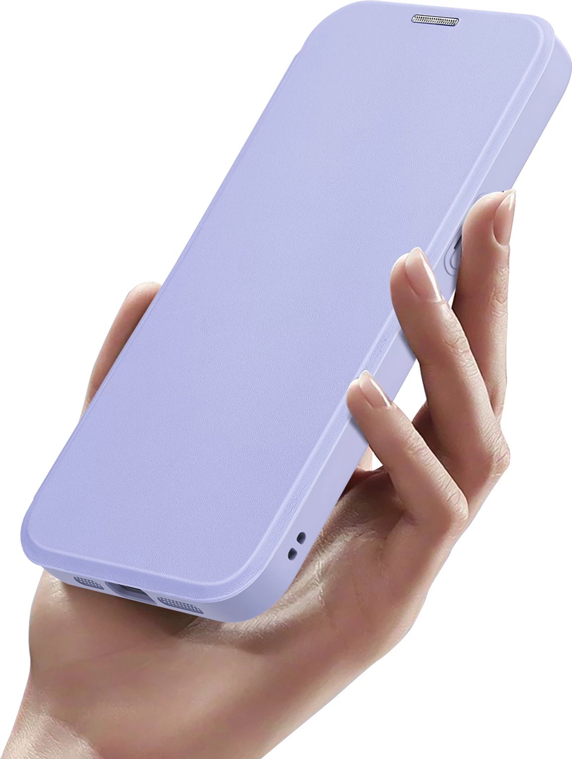 Mbështjellës Dux Ducis Skin X Pro për iPhone 15 Pro Max, me MagSafe, me kapak, Vjollcë