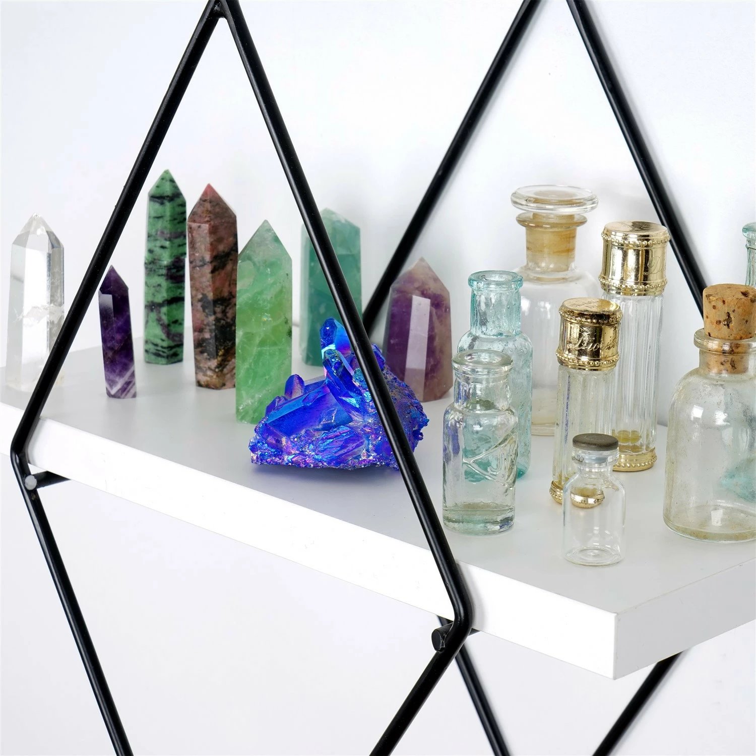 Raft dekorativ metalik për mur Hanah Home, Wr057, i bardhë (2 copë)