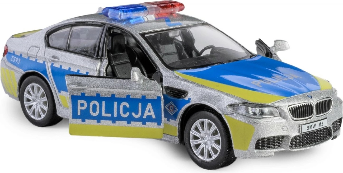 Makine lodër policie Daffi BMW M5, 1:43, metal/plastik, argjendtë