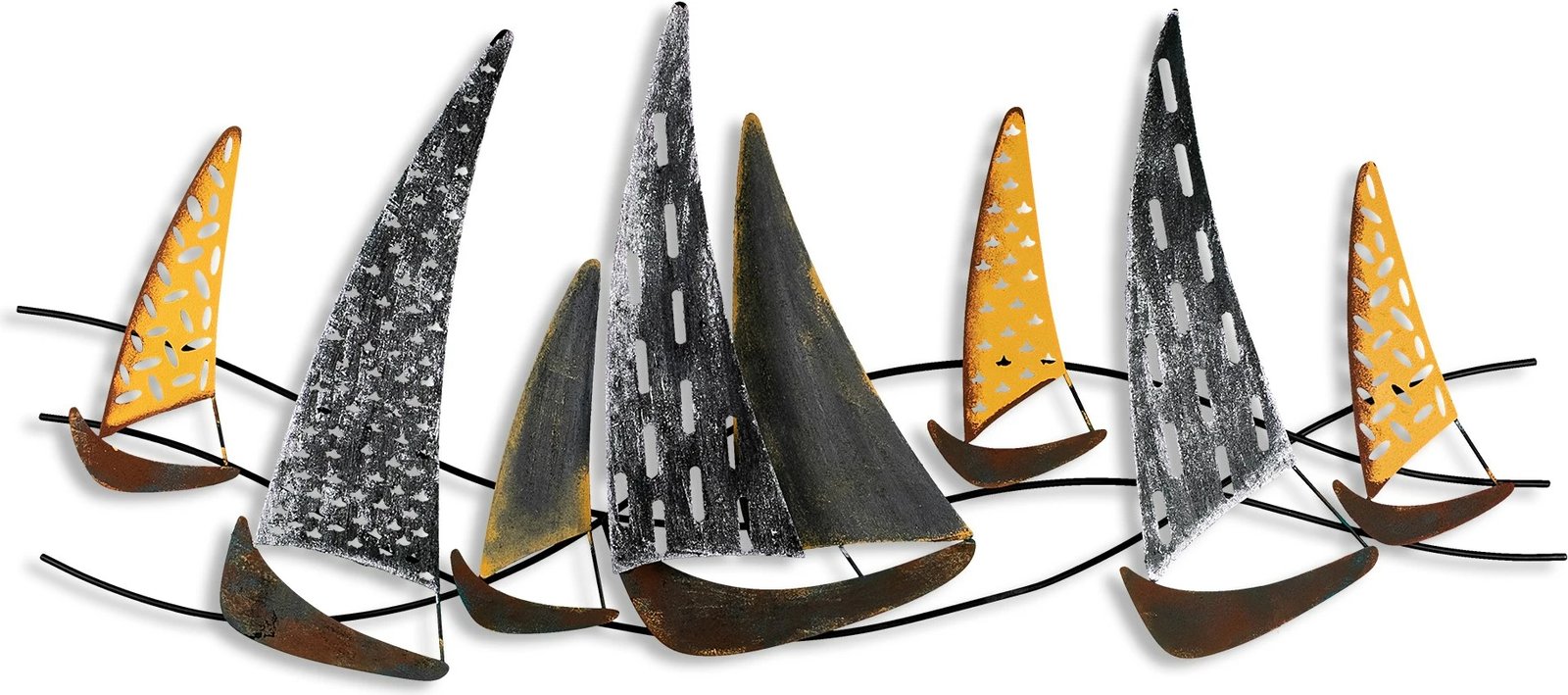 Aksesor dekorativ metalik për mur Wallity, Uskuna 2, shumëngjyrësh, 51x120cm