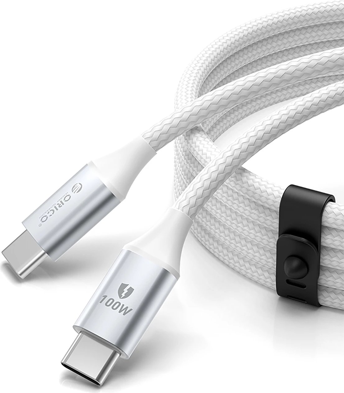 Kabllo Orico CDX USB-C në USB-C, 1m, 100W, 5A, Bardhë