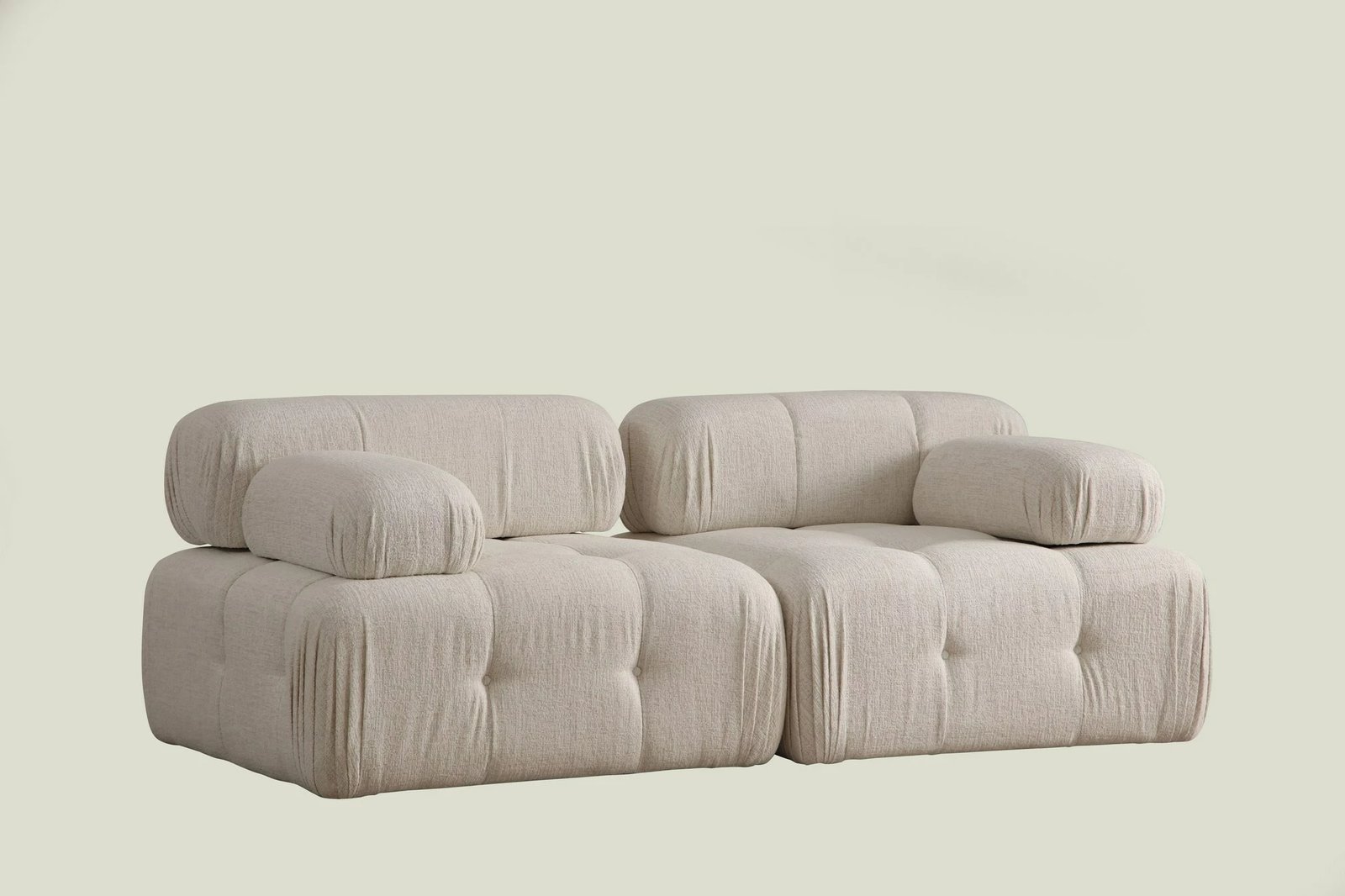 Divan dy ulëshe Atelier del Sofa, Doblo 2 ulëse, bouclette krem