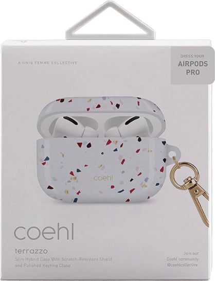 Mbështjellës UNIQ Coehl Terrazzo për AirPods Pro, Bardhë