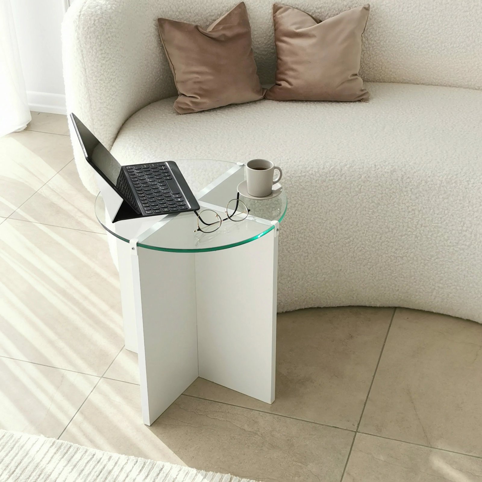 Tavolina ndihmëse (2 copë) Hanah Home, Lily, e bardhë