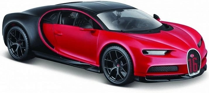 Model veture Maisto Bugatti Chiron Sport 1:24, metal, plastikë, zi-kuqe