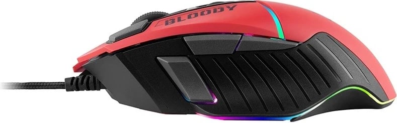 Mausi për lojëra A4tech Bloody W95Max, USB, me dritat RGB dhe ngjyrë të zeza-kuqe