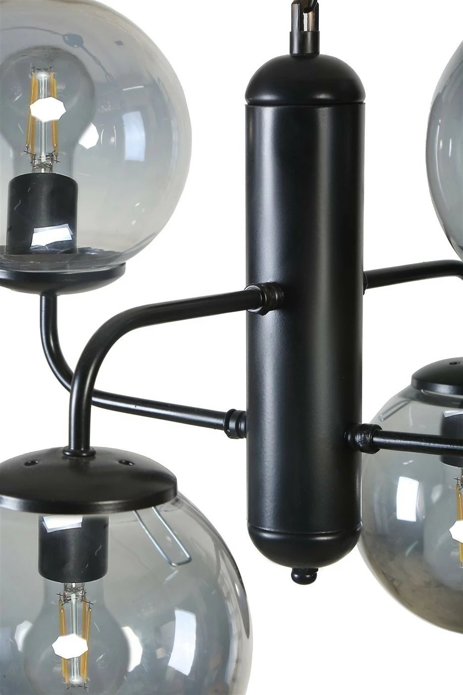 Llambë tavani Opviq, 8788-1, metal e xham, ngjyrë e zezë dhe fume