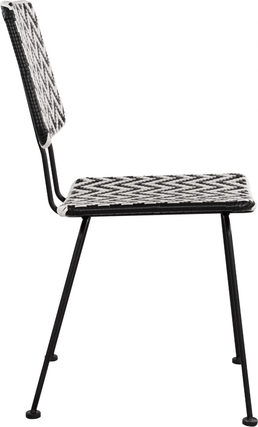 Karrige metalike Allegra FH5693 me thurje bardhë-zi 46x56x88 cm