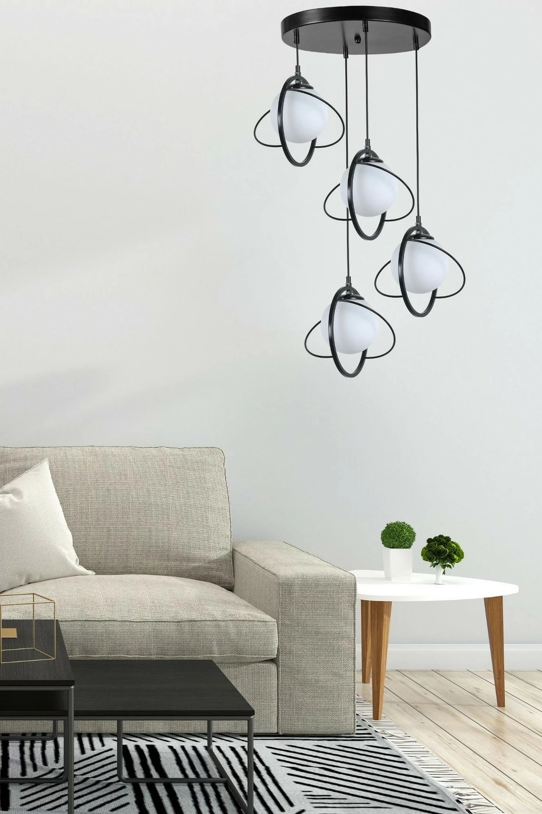 Llambë tavani Opviq, 8773-4, e zezë dhe e bardhë