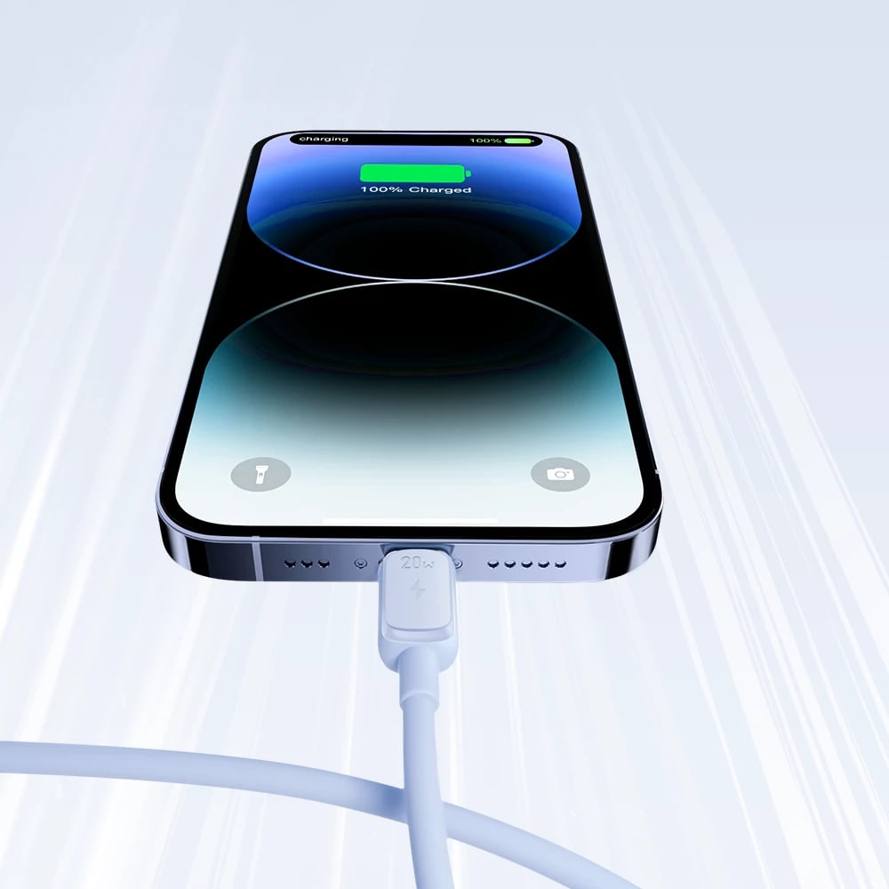 Kabllo Joyroom Multi-Color Series A14, USB-C në Lightning, 1.2m, 20W, Kaltër